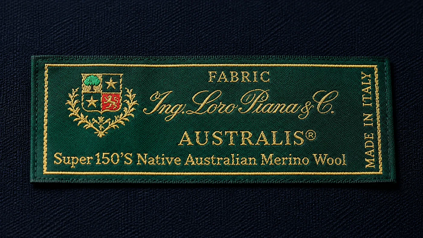 ロロ・ピアーナ Australis の織りネーム（ブランドタグ）